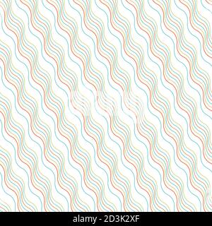 Seamless pattern with colored wavy lines Stock Vector