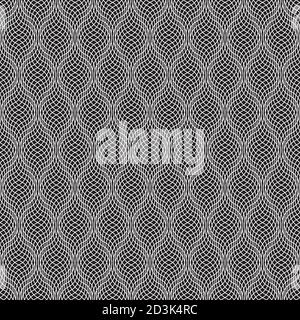 Seamless pattern with intersecting wavy white lines Stock Vector