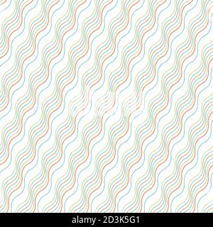 Seamless pattern with colored wavy lines Stock Vector