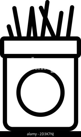 Toothpick food box icon, outline style Stock Vector