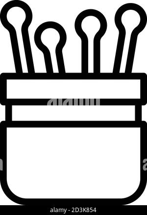 Toothpick plastic box icon, outline style Stock Vector