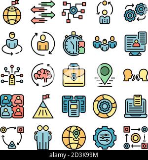 Adaptation icons set vector flat Stock Vector