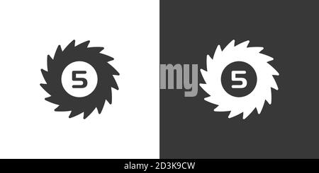 Hurricane. Category five. Fifth rate. Isolated icon on black and white background. Weather glyph vector illustration Stock Vector