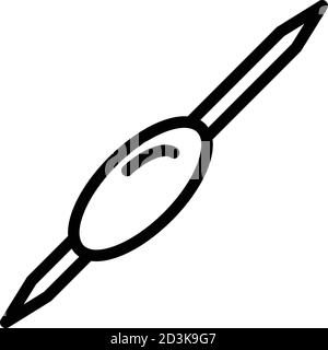 Toothpick plastic material icon, outline style Stock Vector