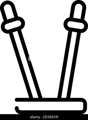 Plastic toothpick icon, outline style Stock Vector
