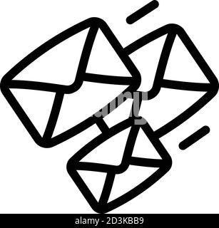 Envelope group icon, outline style Stock Vector