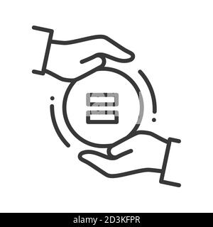 Equal rights - line design single isolated icon Stock Vector