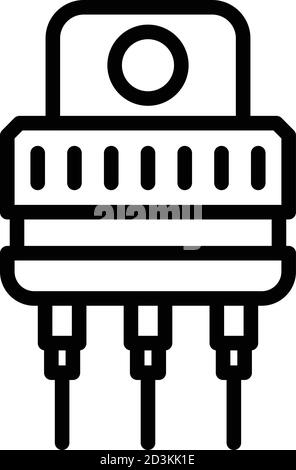 Electrical voltage regulator icon, outline style Stock Vector