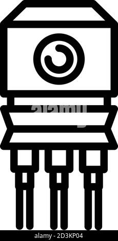 Battery voltage regulator icon, outline style Stock Vector