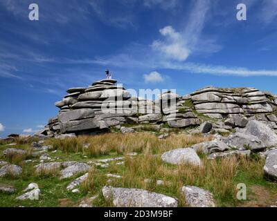 On the summit of Rough Tor, Bodmin Moor, Cornwall. Stock Photo