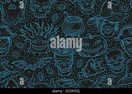 Halloween seamless background. Pattern vector illustration Stock Vector