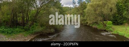 Malse river near Plav village in cloudy autumn color day Stock Photo