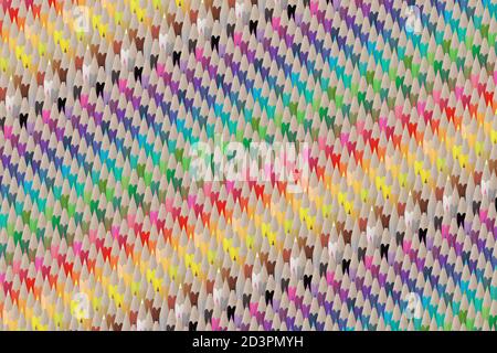 Colored pencils pattern background. 3d illustration. Stock Photo