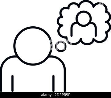 Affection thinking icon. Outline affection thinking vector icon for web design isolated on white background Stock Vector