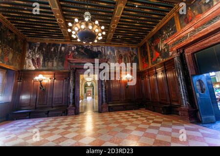 Abbey Room, McKim Building, Copley Square, , Boston Public Library, Boston, Massachusetts, USA Stock Photo