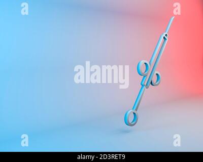 3D rendering of an anesthesia syringe icon on a colorful background with space for text Stock Photo