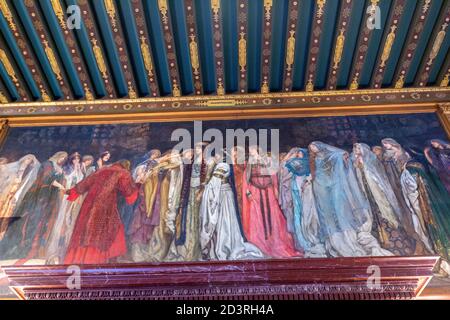 The Castle of Maidens, Abbey Room, McKim Building, Copley Square, , Boston Public Library, Boston, Massachusetts, USA Stock Photo