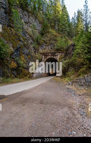 Old Railroad Tunnel On Moon Pass. Wallace, Idaho. Stock Photo