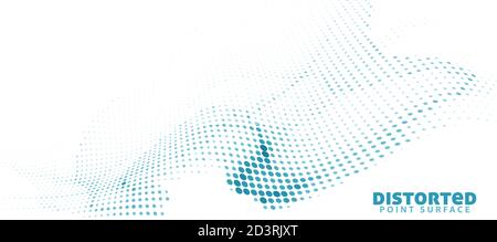Abstract minimal distorted pelorous color point surface with halftone effect. Simple vector graphics Stock Vector