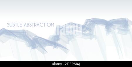 Subtle abstraction. Complex bluish gray polygonal lines on white background. Colorless vector graphics Stock Vector