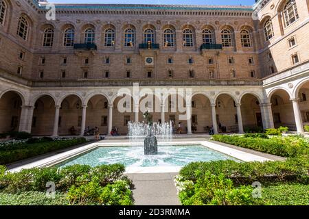 Courtyard, McKim Building, Copley Square, , Boston Public Library, Boston, Massachusetts, USA Stock Photo