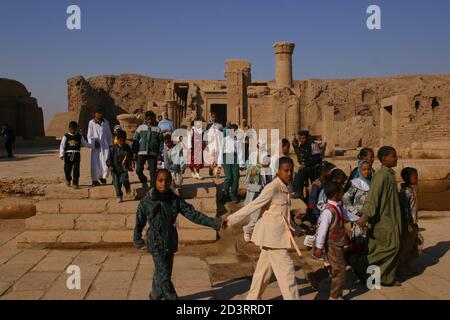 Edfu, Temple of Horus in the Nile Valley on the Left Bank in Upper Egypt between Esna and Aswan Stock Photo