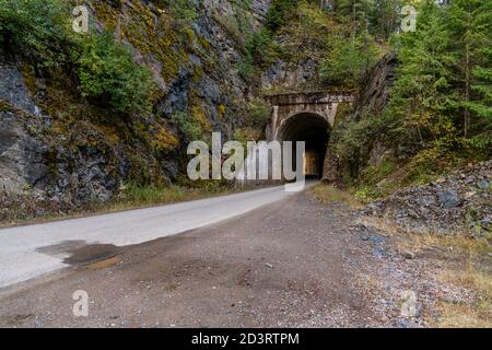 Old Railroad Tunnel On Moon Pass. Wallace, Idaho. Stock Photo