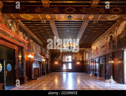 Abbey Room, McKim Building, Copley Square, , Boston Public Library, Boston, Massachusetts, USA Stock Photo