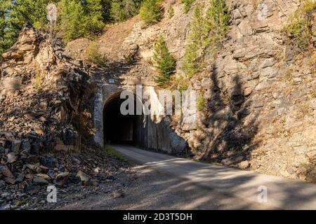 Old Railroad Tunnel On Moon Pass. Wallace, Idaho. Stock Photo