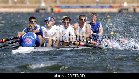 Mens Eight, British Olympic Rowing Team Left - Right, (Front Row) Ben ...