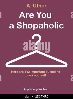 Clothes hanger made of question mark. Book cover creative concept. Non fiction or fiction genres. Mid century style design. Stock Vector