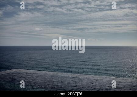 Infinity pool at Greece Stock Photo