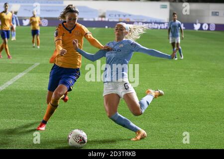 Manchester, UK. 06th Oct, 2020. Chloe Kelly (#9 Manchester City) in action during the Continental Cup match between Manchester City and Everton at the Academy Stadium in Manchester. Lexy Ilsley/SPP Credit: SPP Sport Press Photo. /Alamy Live News