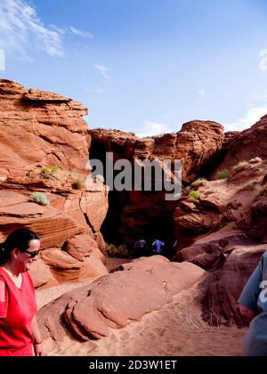 Antelope Canyon on the Navajo Nation's tribal lands in Page, Arizona Stock Photo