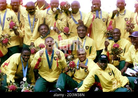 Cameroon S Soccer Team Celebrates Their Gold Medals After The Men S Soccer Final At The Sydney Olympic Games Cameroon S Soccer Team Celebrates Their Gold Medals After The Men S Soccer Final At The Sydney