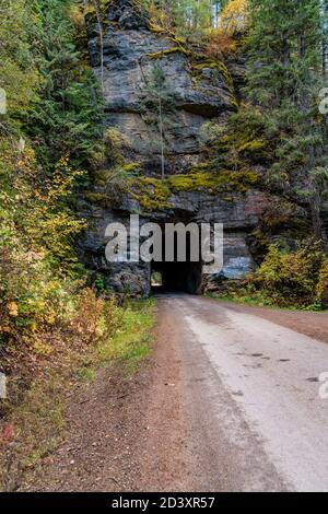 Old Stone Tunnel On Moon Pass, Wallace, Idaho Stock Photo