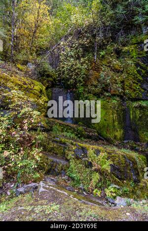 Small Waterfall On Moon Pass, Wallace, Idaho Stock Photo