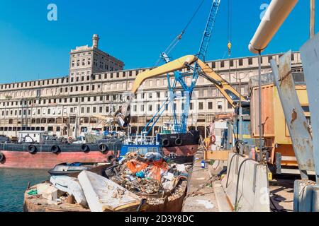 Waste collection centre, Genoa, Liguria, Italy, Europe Stock Photo