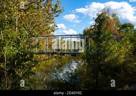 View of Station Road Bridge near the Towpath Trail in the Cuyahoga Valley National Park Stock Photo