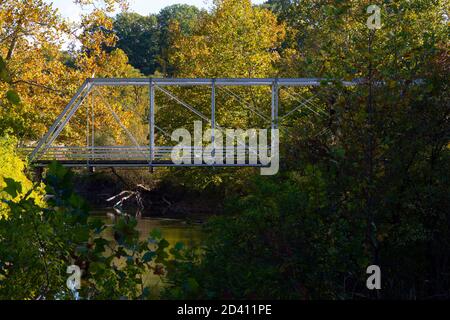 View of Station Road Bridge near the Towpath Trail in the Cuyahoga Valley National Park Stock Photo