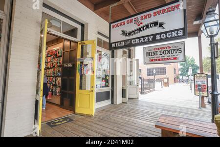 SACRAMENTO, CALIFORNIA, UNITED STATES - Jul 27, 2018: Socks on 2nd Street is a retail store in the preserved historic district of Old Sacramento State Stock Photo