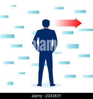 Vector of a businessman making a decision career choice Stock Vector