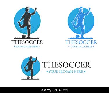 Illustration vector design of Soccer logo mascot template Stock Vector