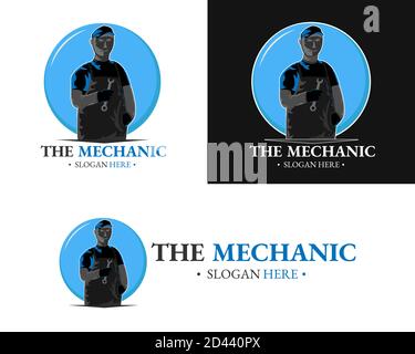 Illustration vector design of mechanic logo mascot template Stock Vector