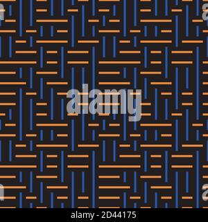 Pattern with orange and blue stripes Stock Vector