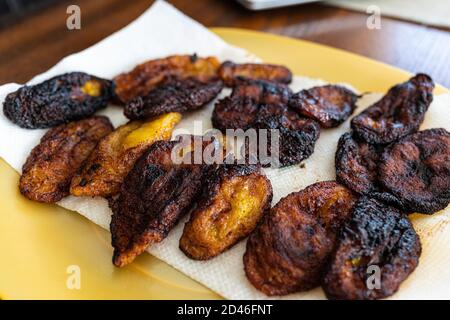 Nigerian Deep Fried Overripe plantain ready to eat Stock Photo