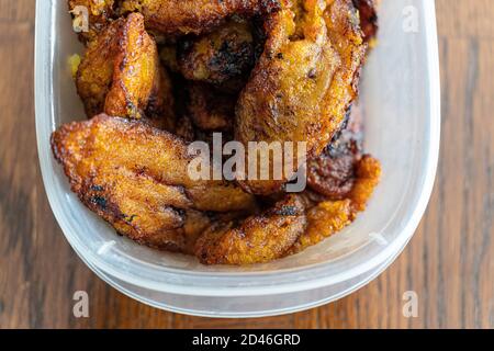 Nigerian Deep Fried Overripe plantain ready to eat Stock Photo