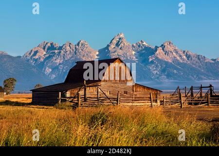 Reed Moulton barn and homestead, Grand Teton National Park, Wyoming, USA Stock Photo