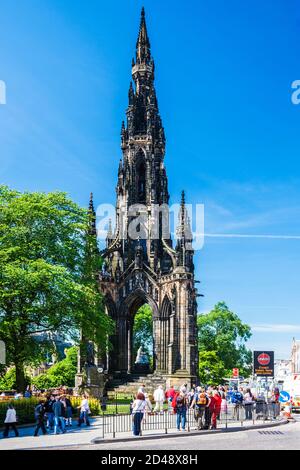 The Scott Monument in Edinburgh. Stock Photo