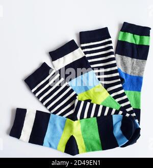 colorful socks on pure white background. Stock Photo